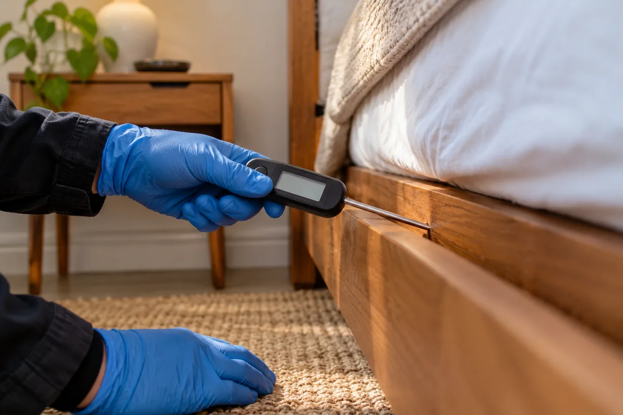 Illustrative inspection detail for bed bug heat treatment