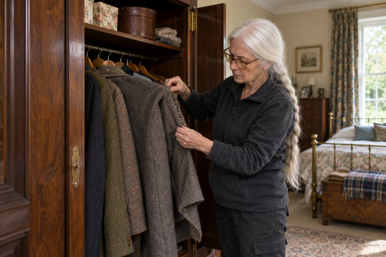 Illustrative specialist assessing moth control in a British property