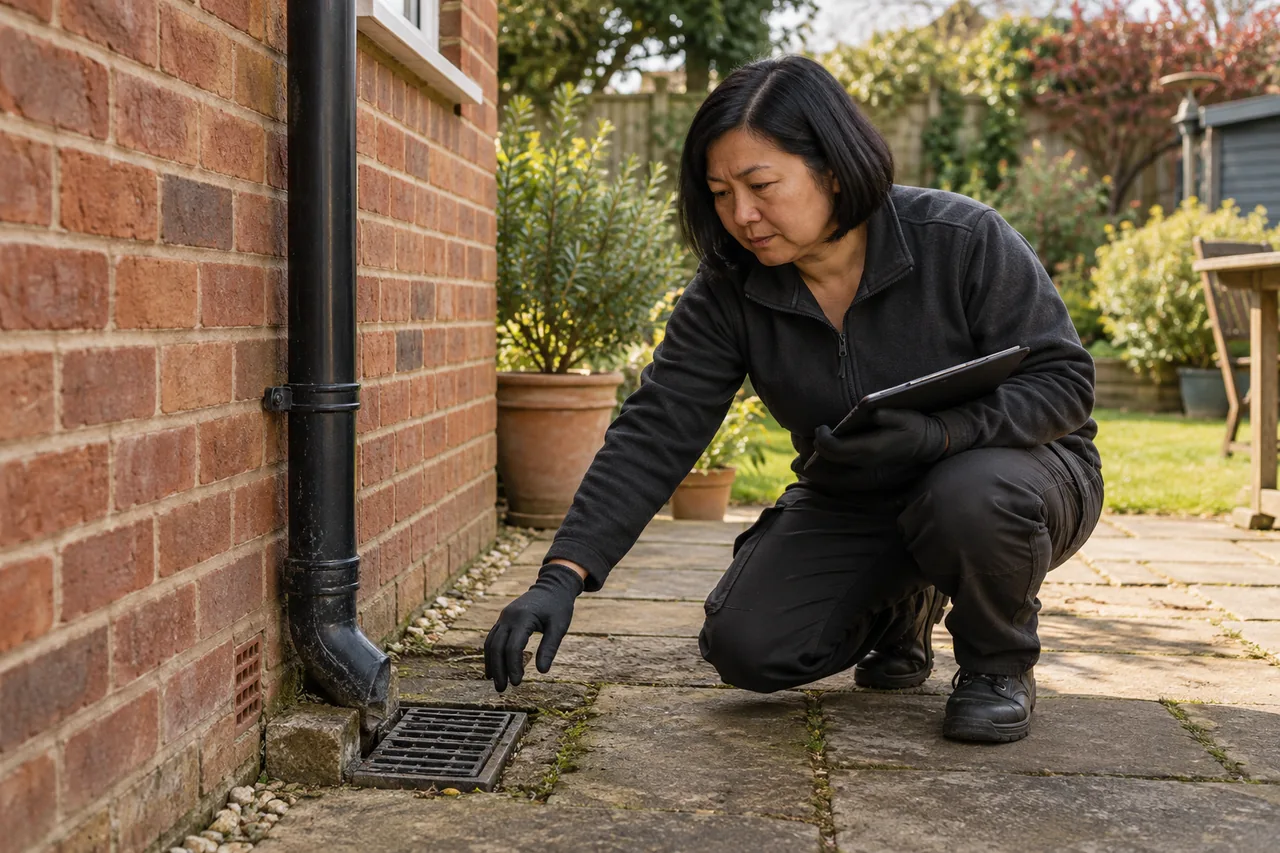 Illustrative specialist assessing rat control in a British property